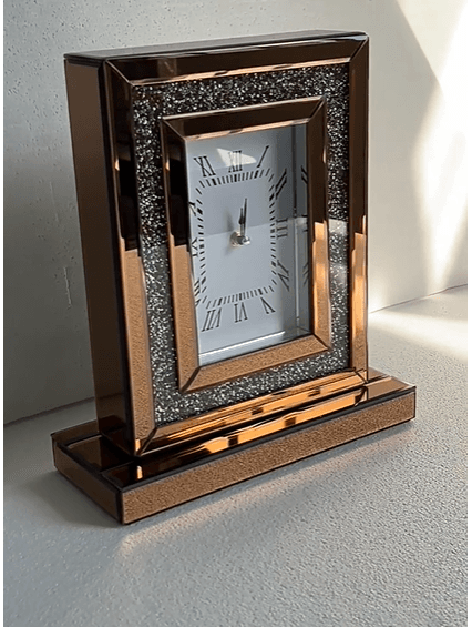 Pendulum Table Clock with Glass Decor for Fireplace