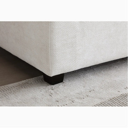 Modular Linen Sectional Sofa with Ottoman