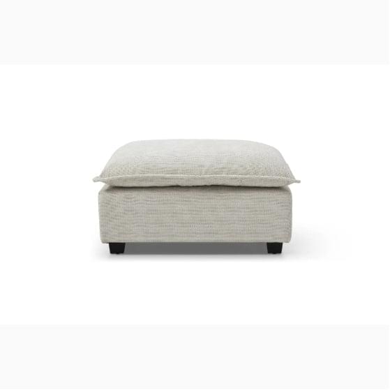 Modular Linen Sectional Sofa with Ottoman