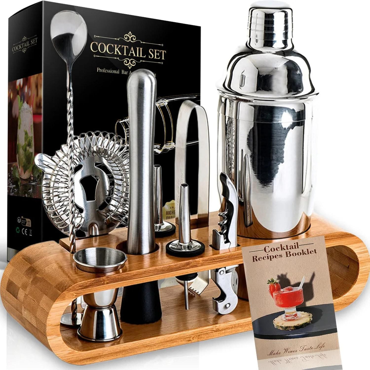 Mixology Bartender Kit — 10-Piece Bar Tool Set with Bamboo Stand