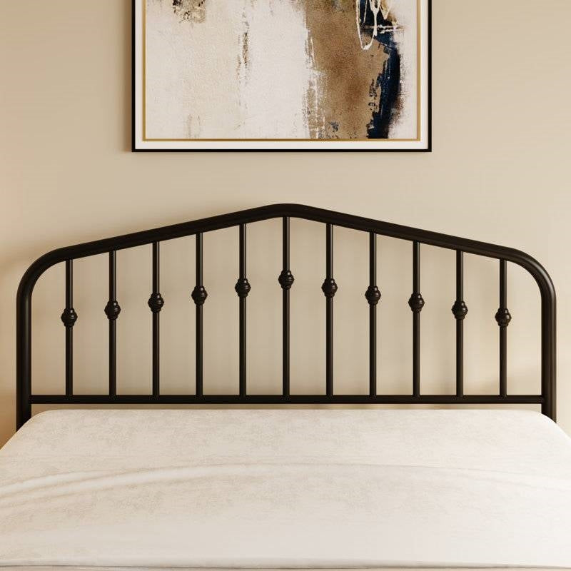 Farmhouse Spindle Platform Bed — Queen, Black Metal