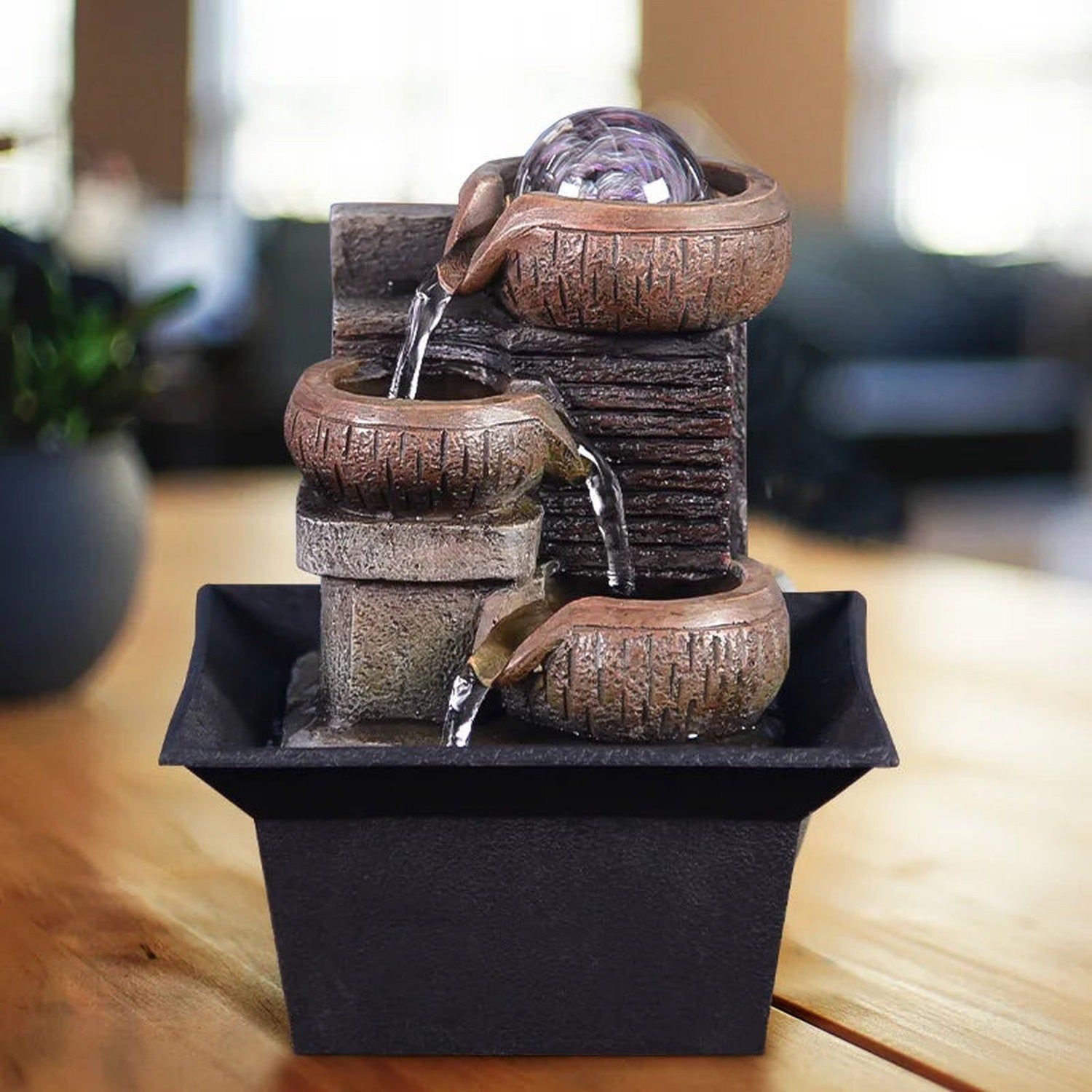 Zen Tabletop Water Fountain — Feng Shui & Meditation Decor
