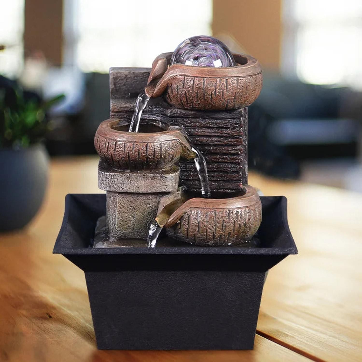 Zen Tabletop Water Fountain — Feng Shui & Meditation Decor