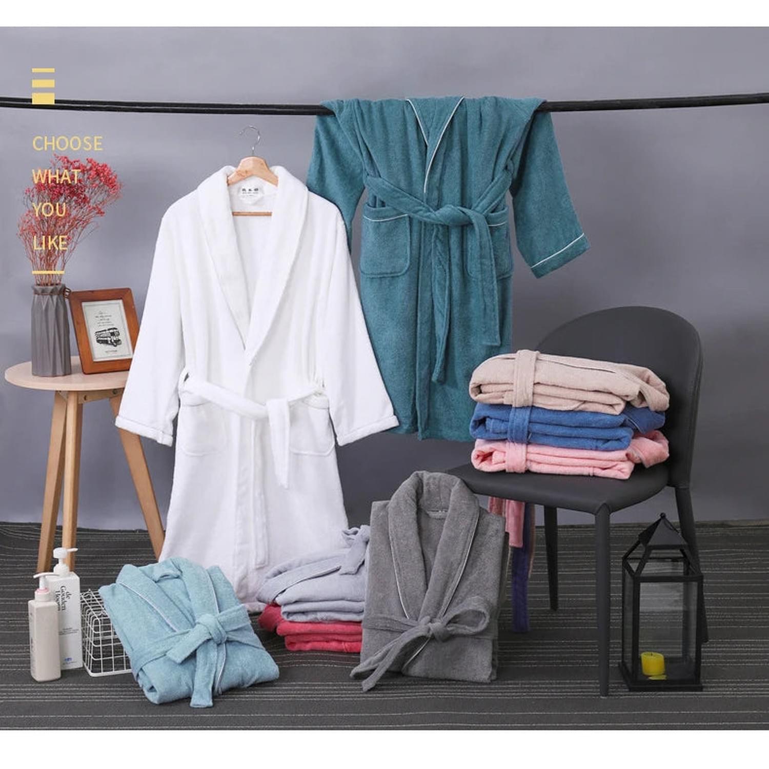 Wrapped in Warmth — 100% Cotton Terry Bathrobe for Women