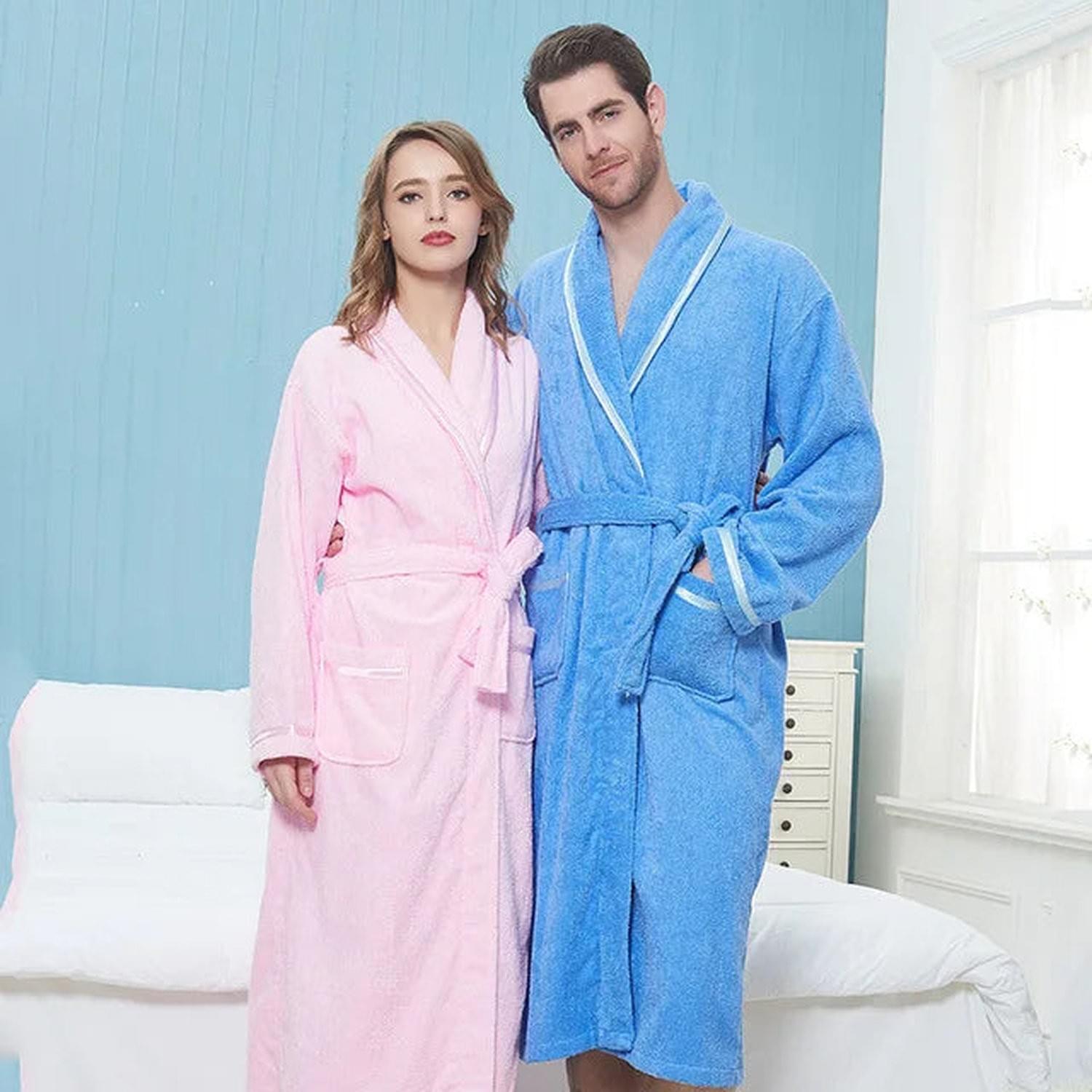 Wrapped in Warmth — 100% Cotton Terry Bathrobe for Women