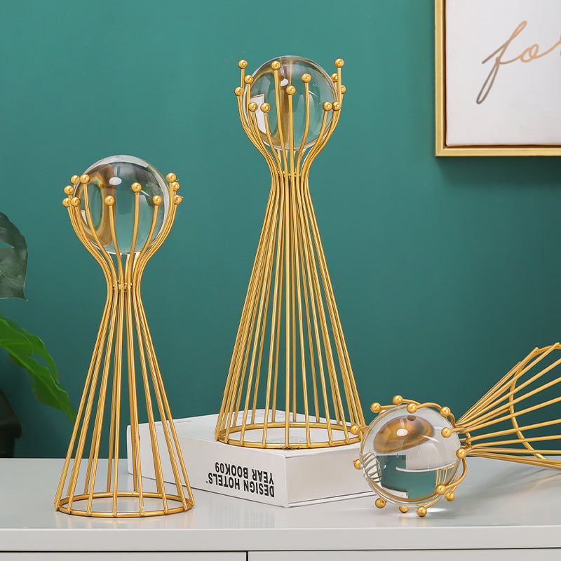 Gold Crystal Ball Decorative Accent
