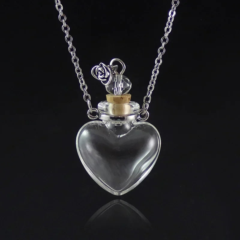Fashion Glass Perfume Essential Oil Bottle Pendants DIY Women&