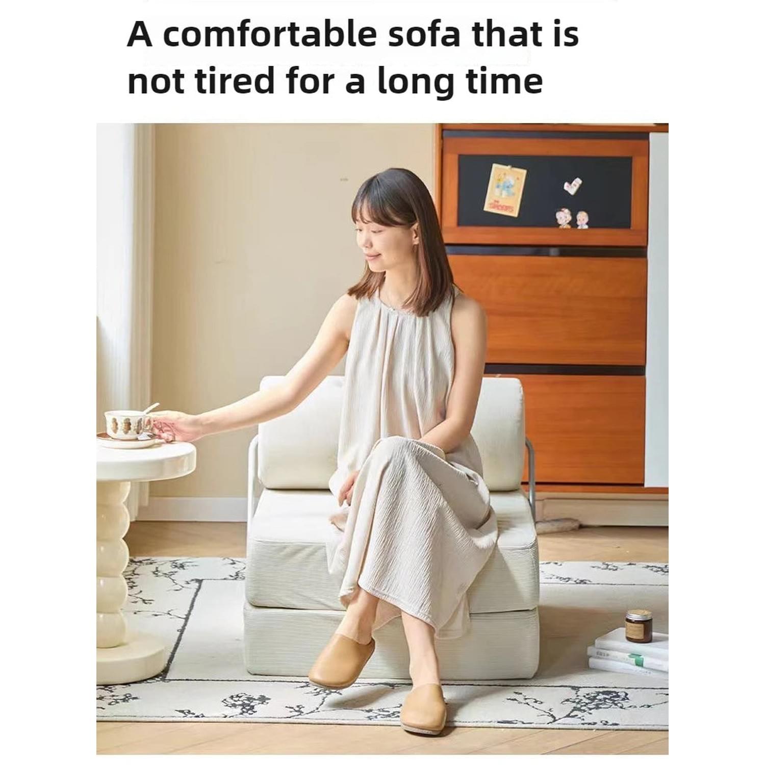 Foldable Nordic Sofa Bed — 1-Person Lazy Sofa for Bedroom & Living Room