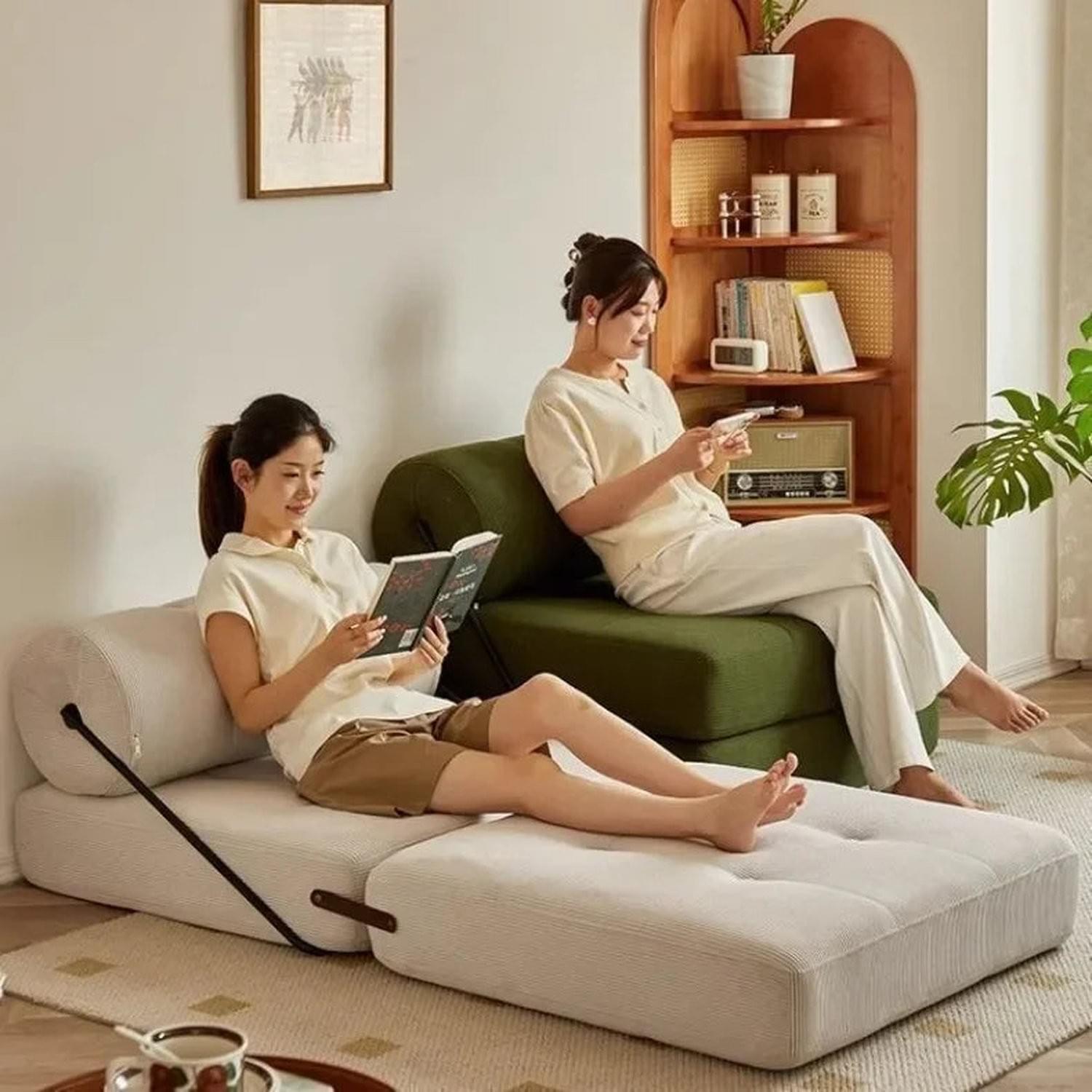 Foldable Nordic Sofa Bed — 1-Person Lazy Sofa for Bedroom & Living Room