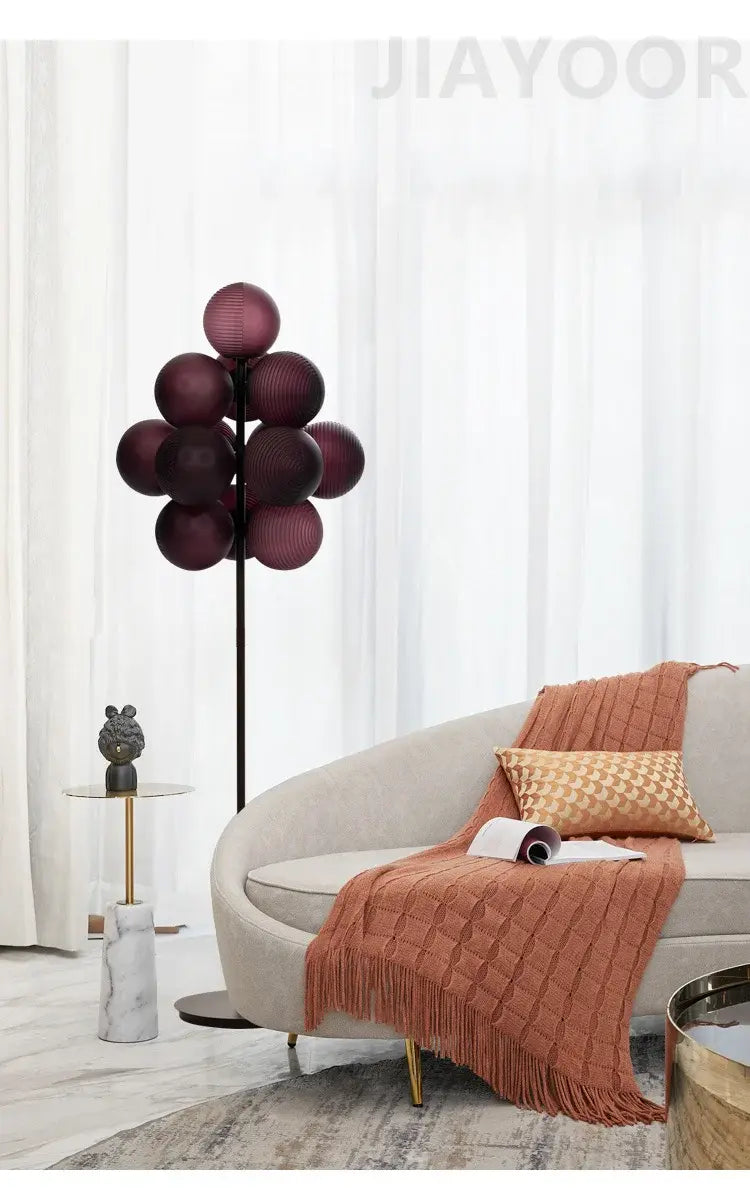 The Grape Cluster — Sculptural Glass Floor Lamp with Warm LED Glow