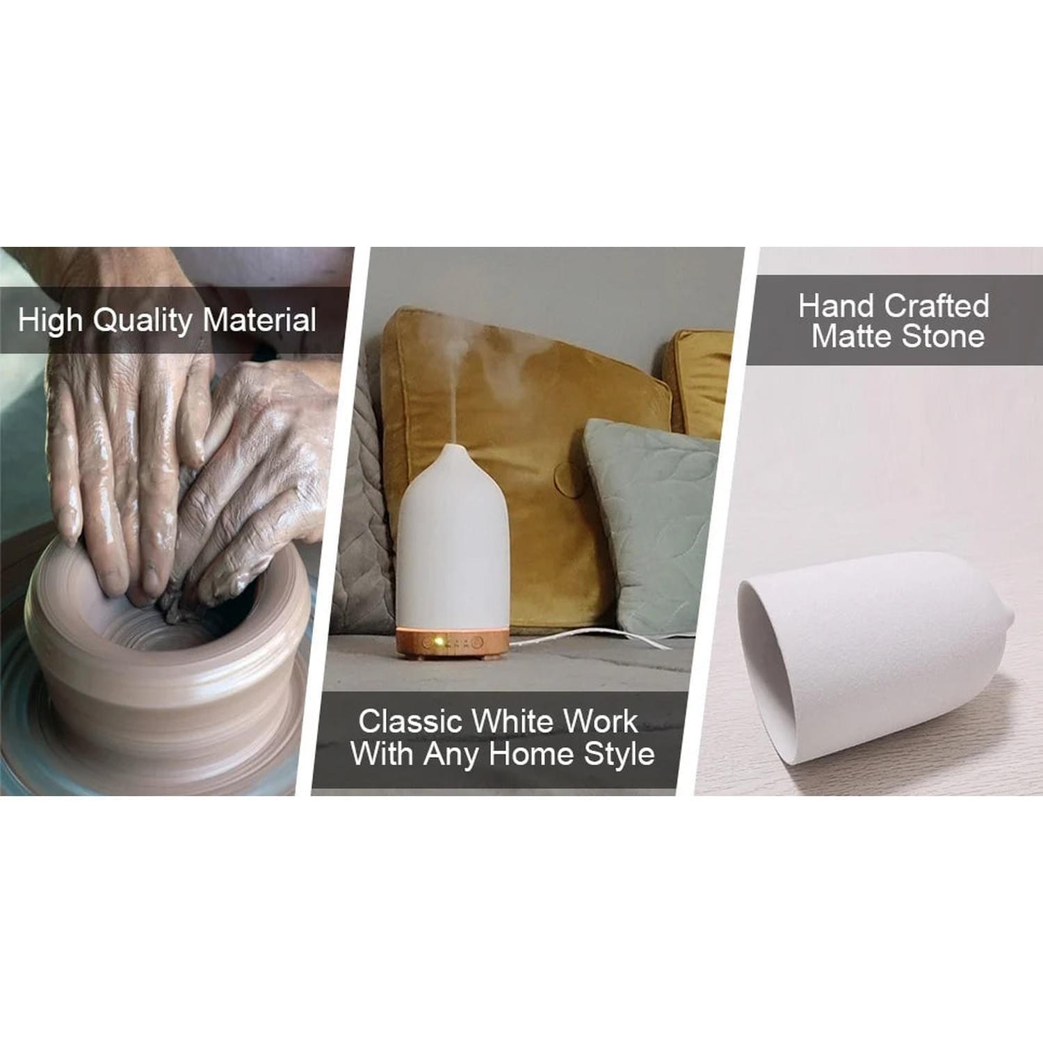 Breathe Easy — Ceramic 100ml Ultrasonic Aromatherapy Diffuser with 7 LED Colors