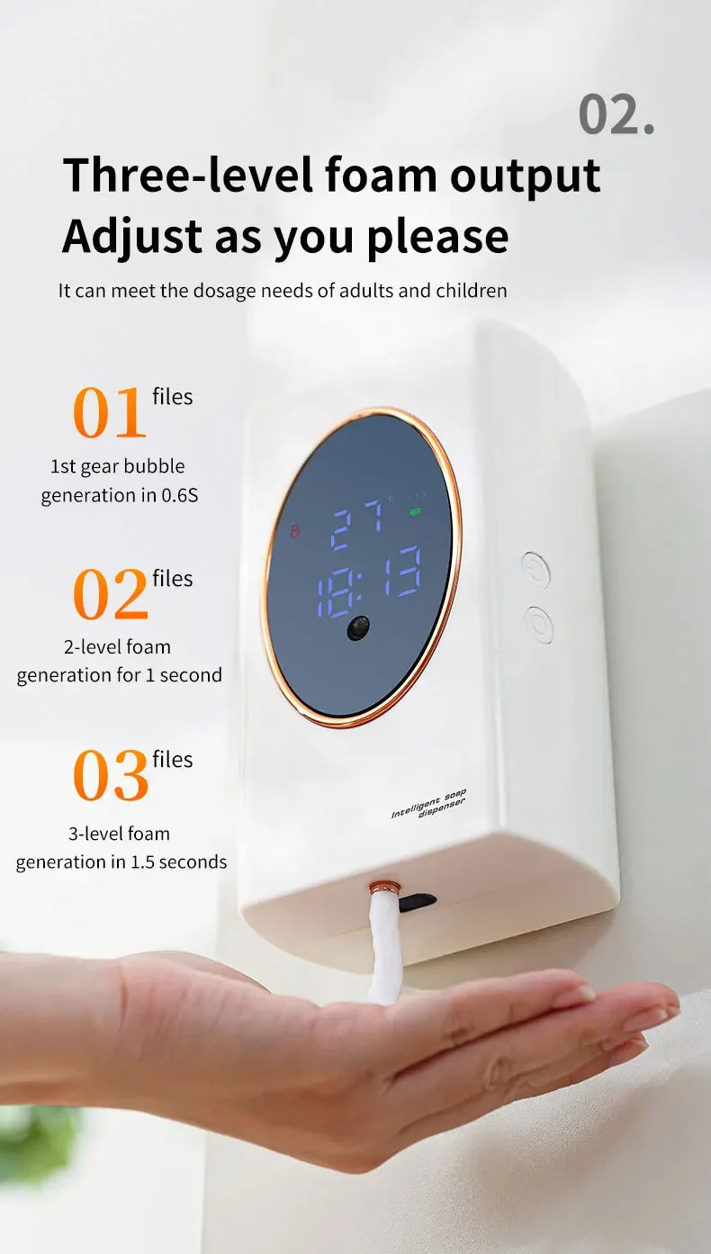 The Touchless Pour — 480ml Smart Foam Soap Dispenser, USB Rechargeable