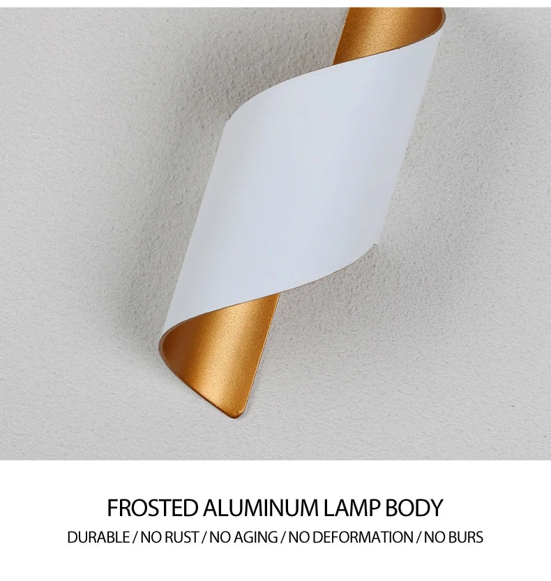 Spiral LED Wall Light — Nordic Modern Indoor & Outdoor Sconce