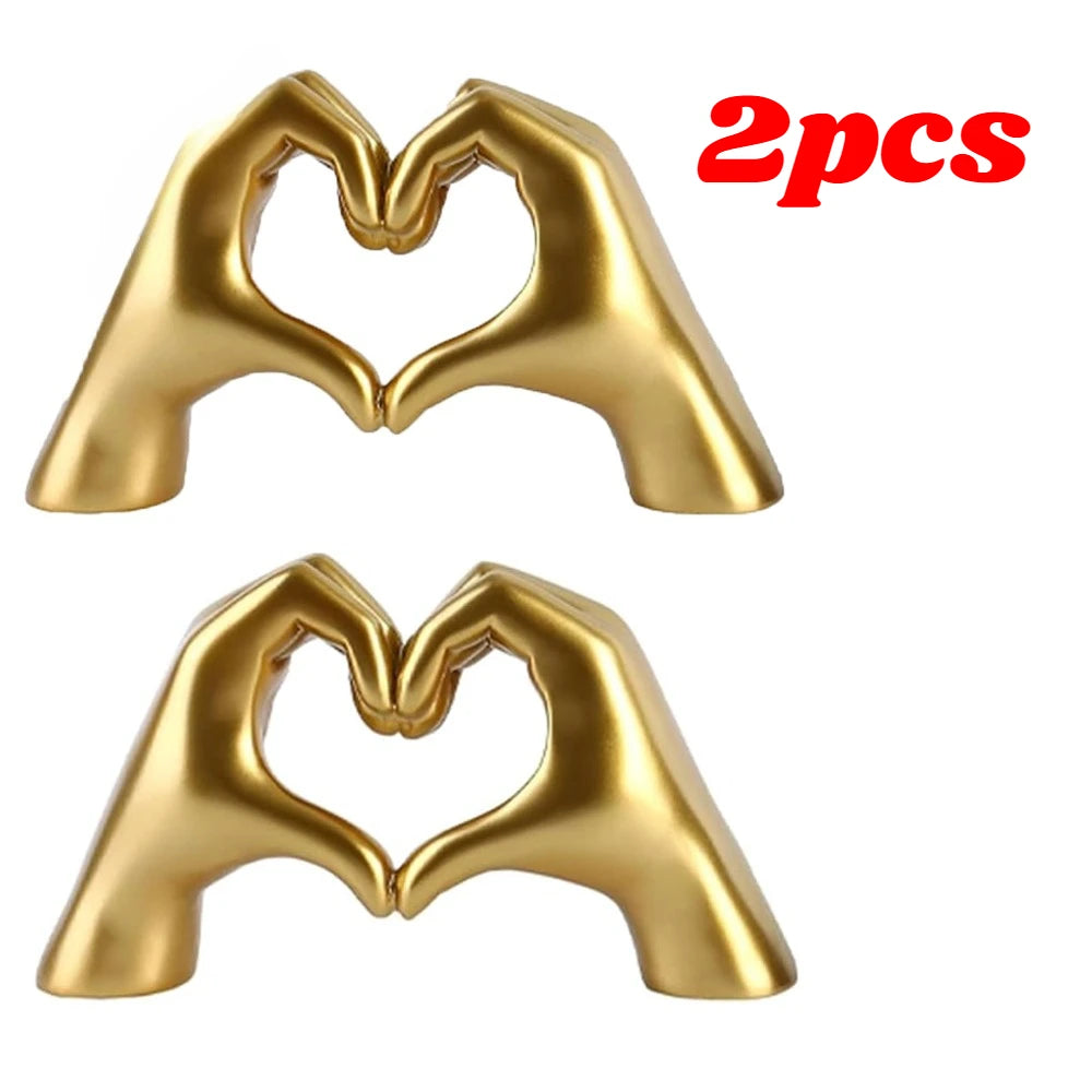 Heart Hand Love Sculpture — Nordic Luxury Desktop Decor