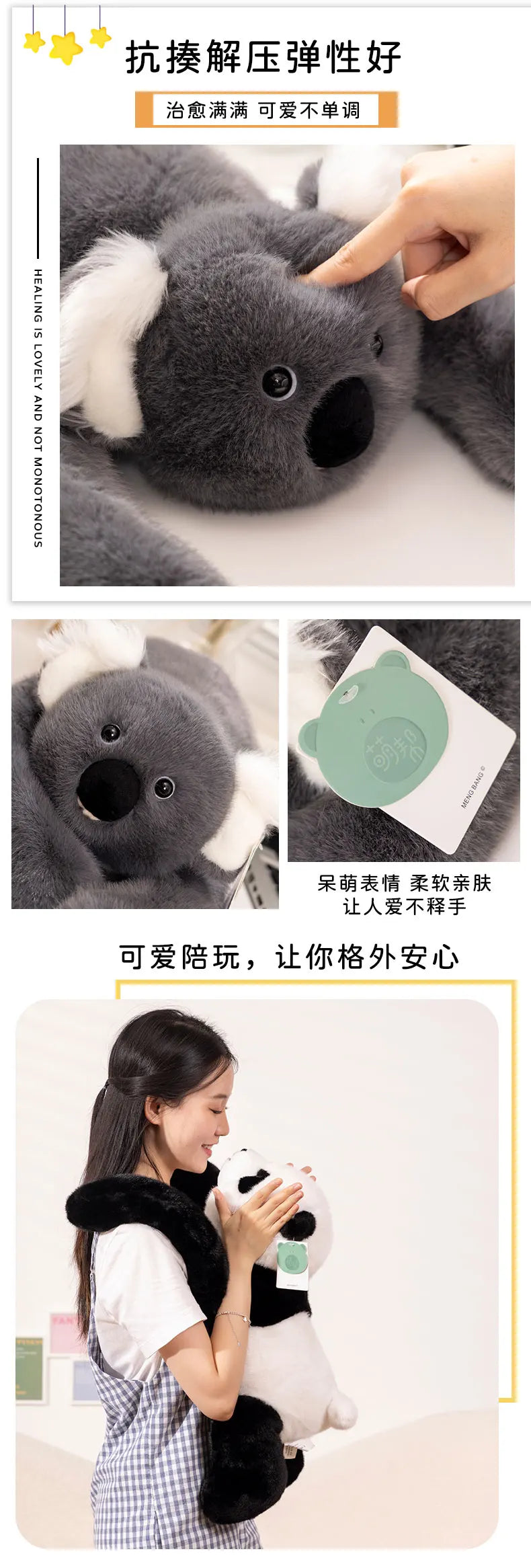 The Room Friend — Long-Arm Forest Animal Plush Pillow