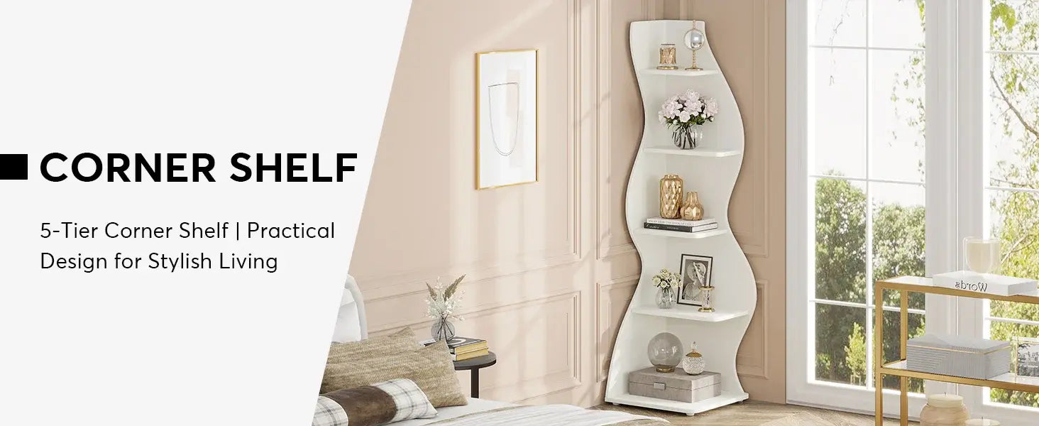 The Corner That Finally Does Something — Tribesigns 5-Tier Wall Corner Bookshelf & Plant Stand