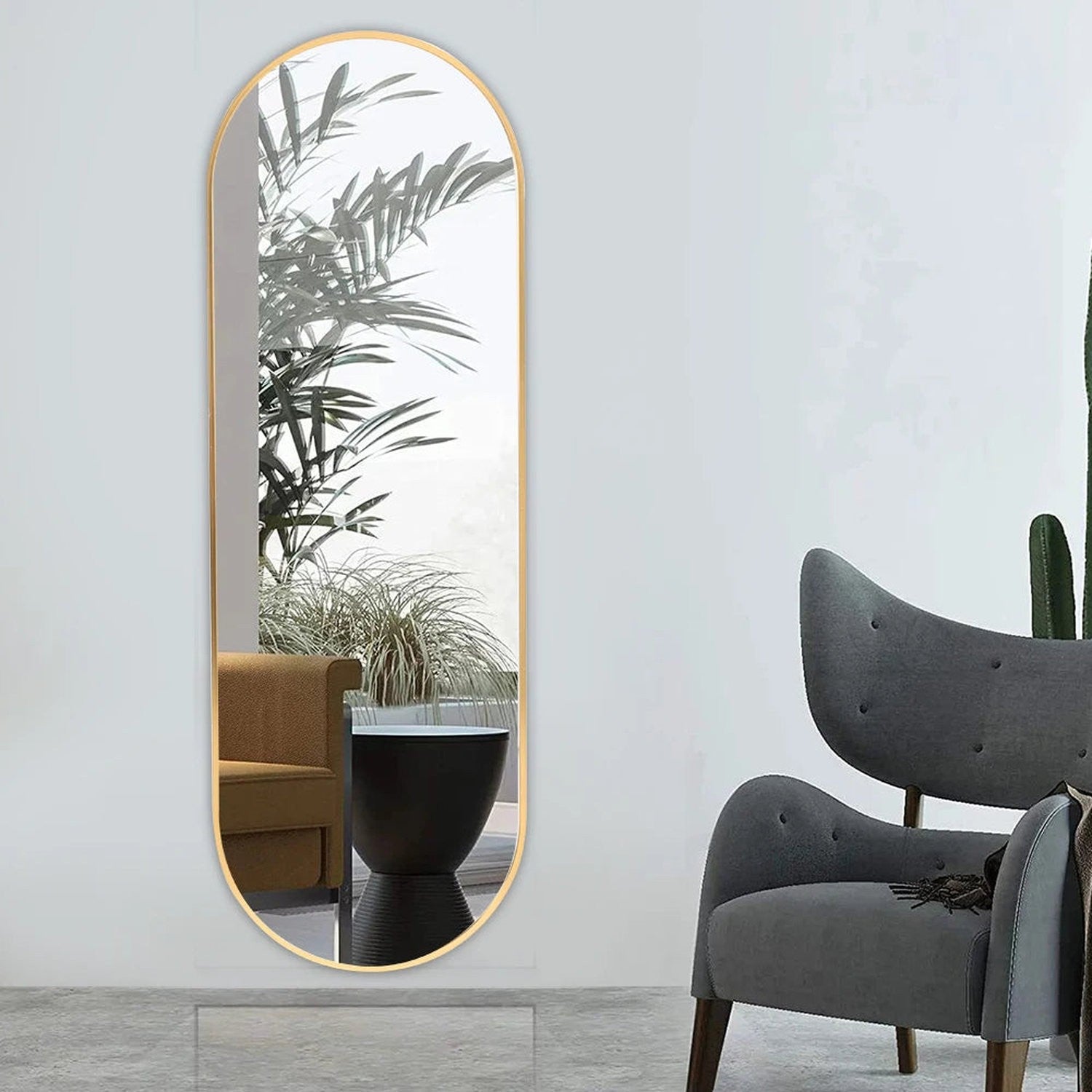 The Mirror That Opens the Room — Oversized Oval Full-Length Mirror