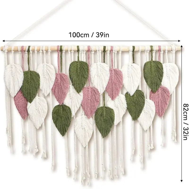 The Boho Wall — Macrame Leaf & Feather Tapestry