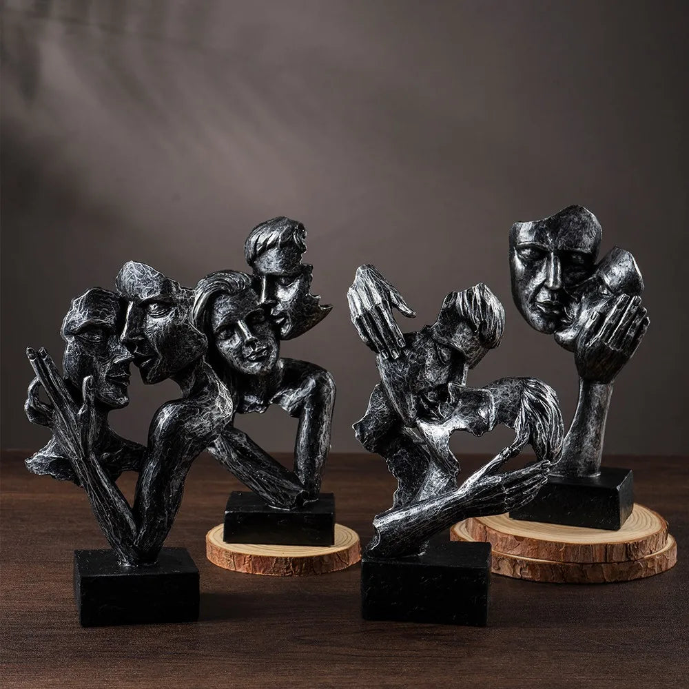 Vilead Couple Statue Lover Sculptures Tabletop Shelf Decor Anniversary Wedding Gift Home Interior Contemporary Mantel Bookshelf