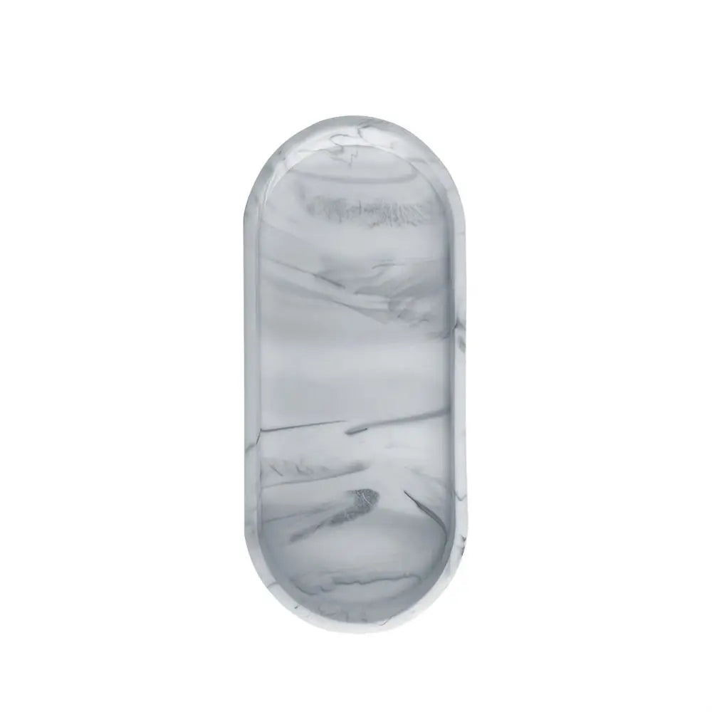 The Marble Tray — Oval Silicone Vanity & Countertop Organizer Tray