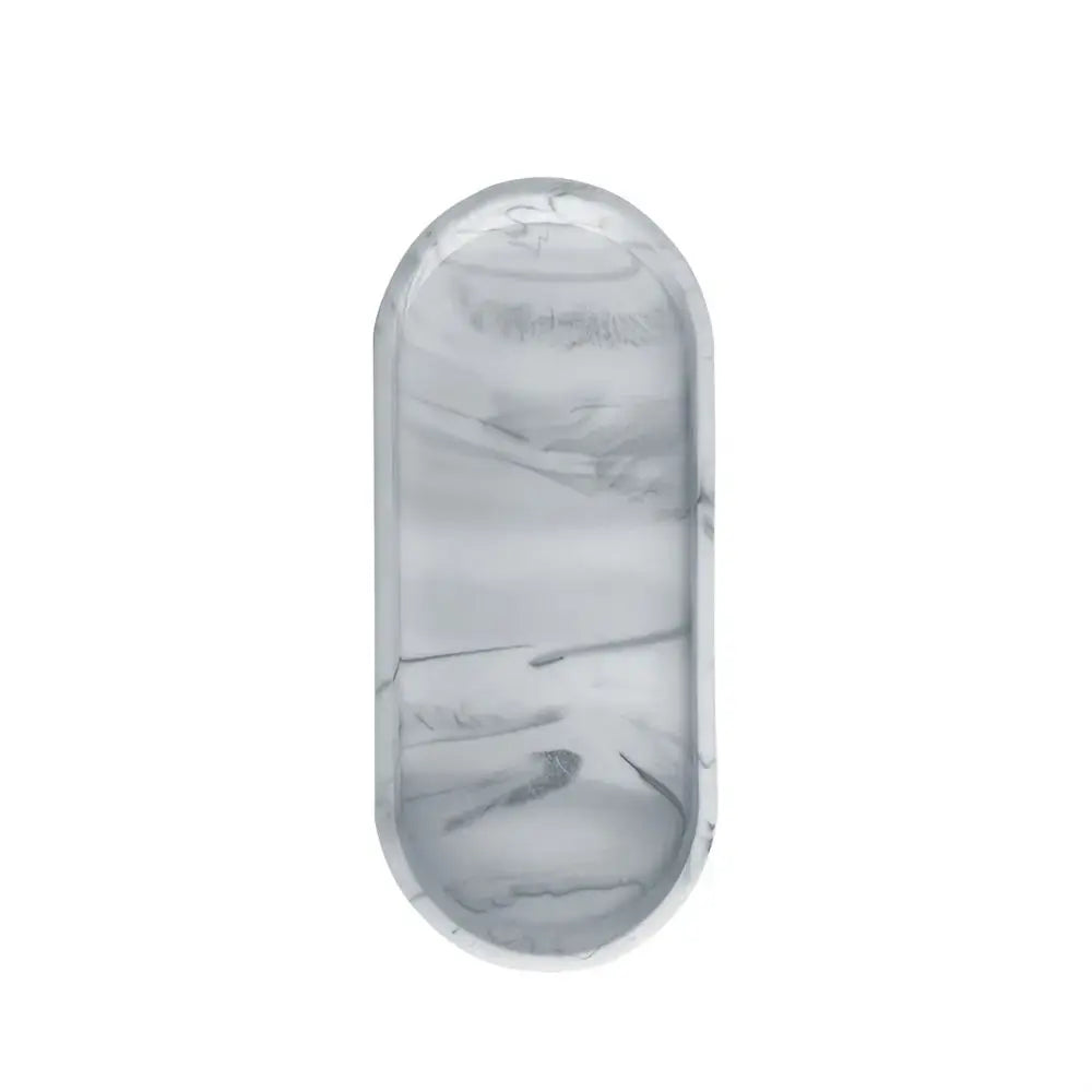 The Marble Tray — Oval Silicone Vanity & Countertop Organizer Tray