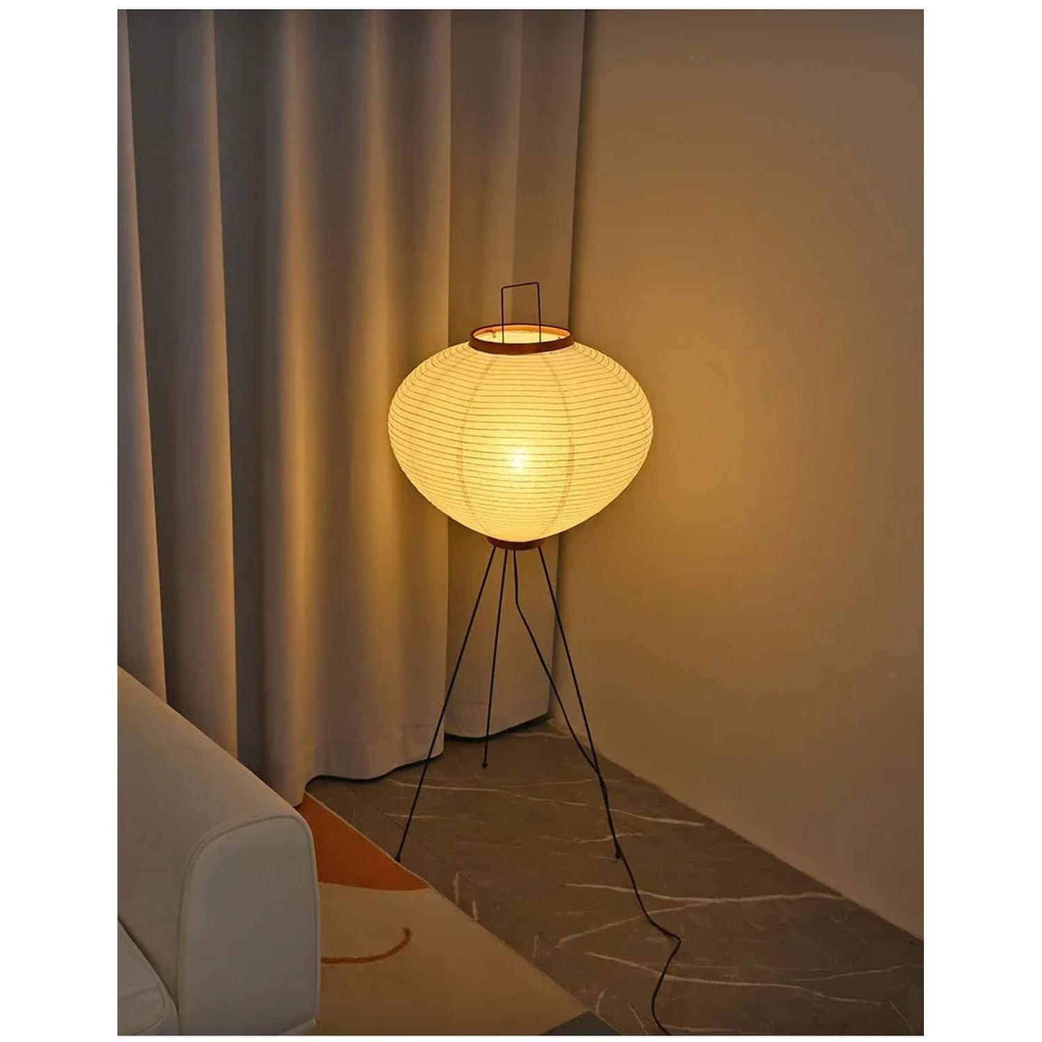 Wabi-Sabi Rice Paper Floor Lamp – Noguchi Style