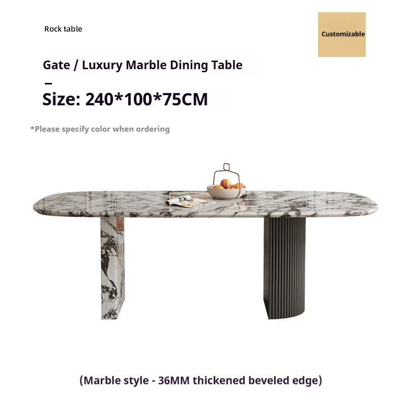Custom Luxury French Marble Dining Table — Natural Stone