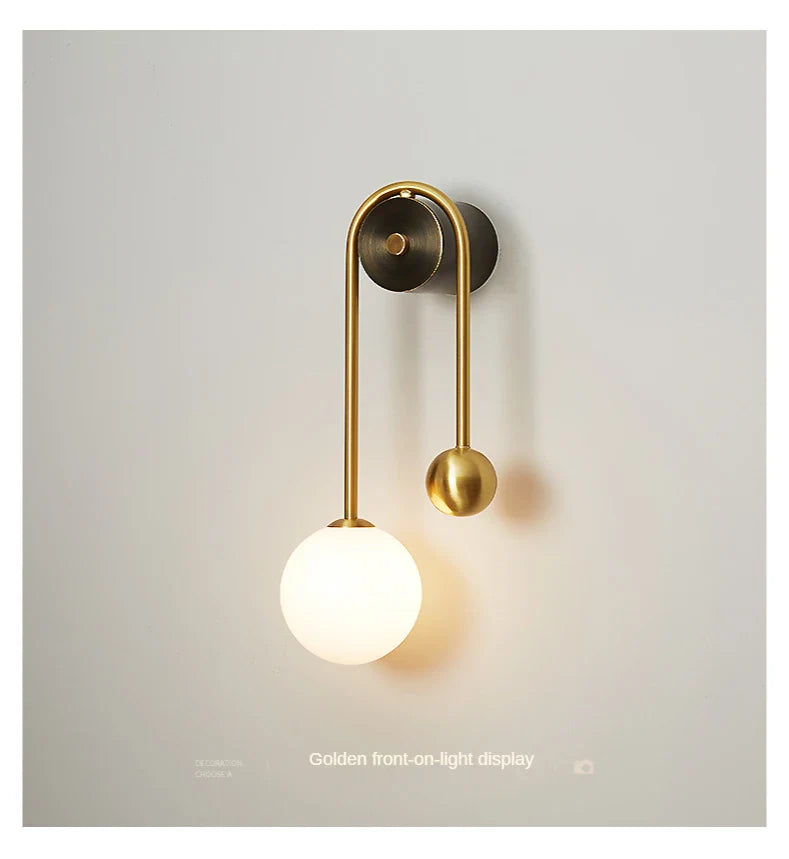 The Warm Detail — Gold Glass Ball Wall Sconce