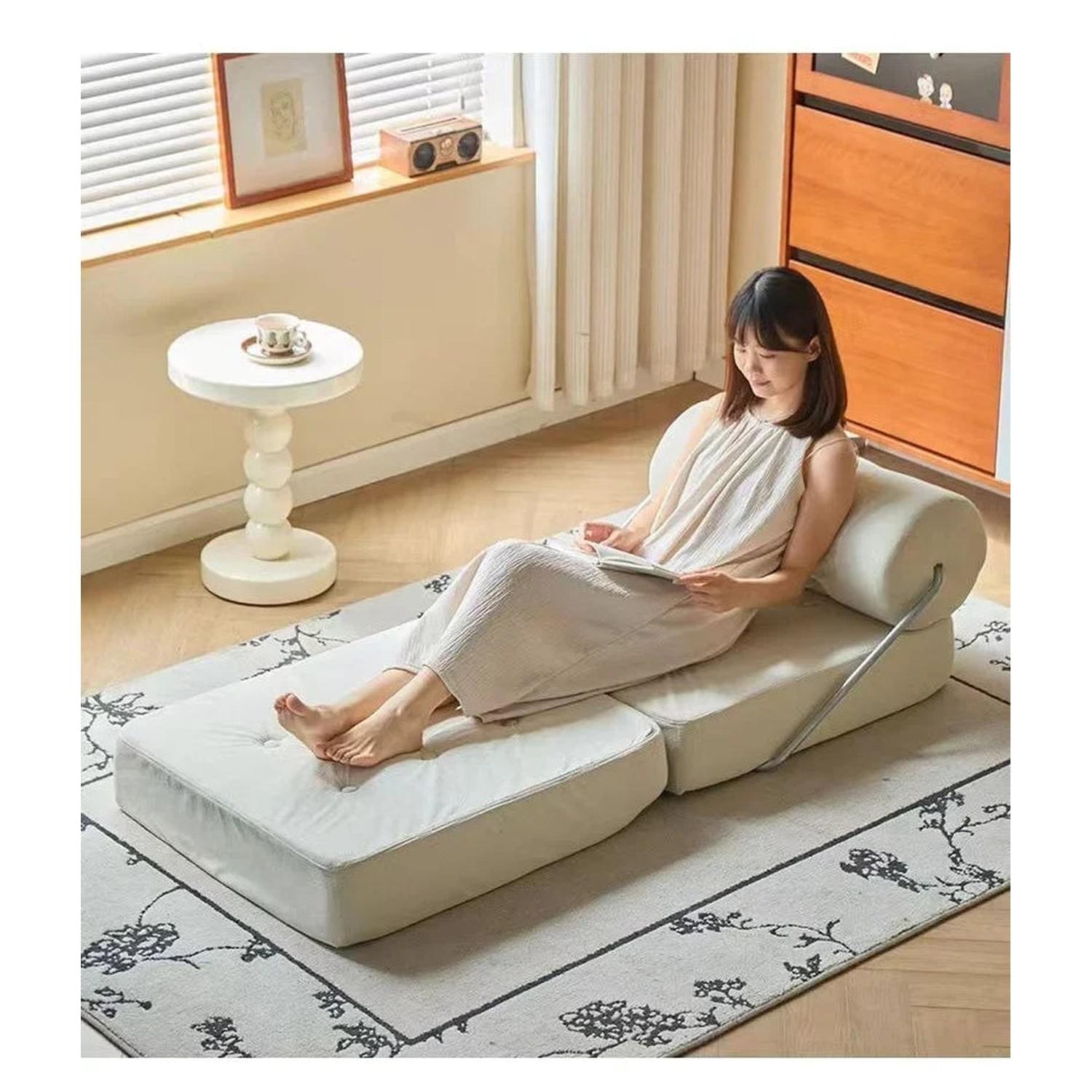 Foldable Nordic Sofa Bed — 1-Person Lazy Sofa for Bedroom & Living Room