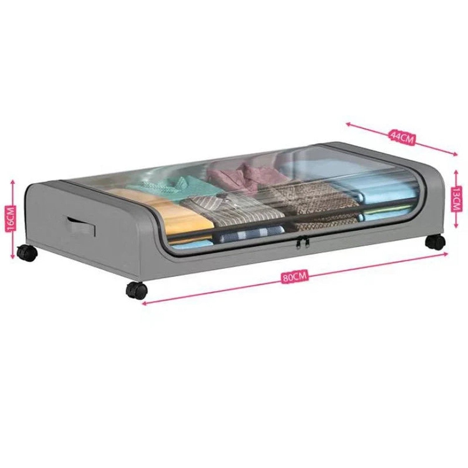 Under-Bed Rolling Storage Organizer with Wheels — Dust-Proof Drawer