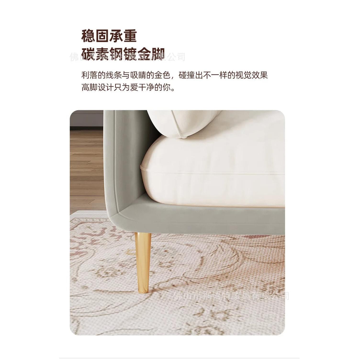Cream Luxury Corner Sofa — Modern 3-Seat Living Room Sofa