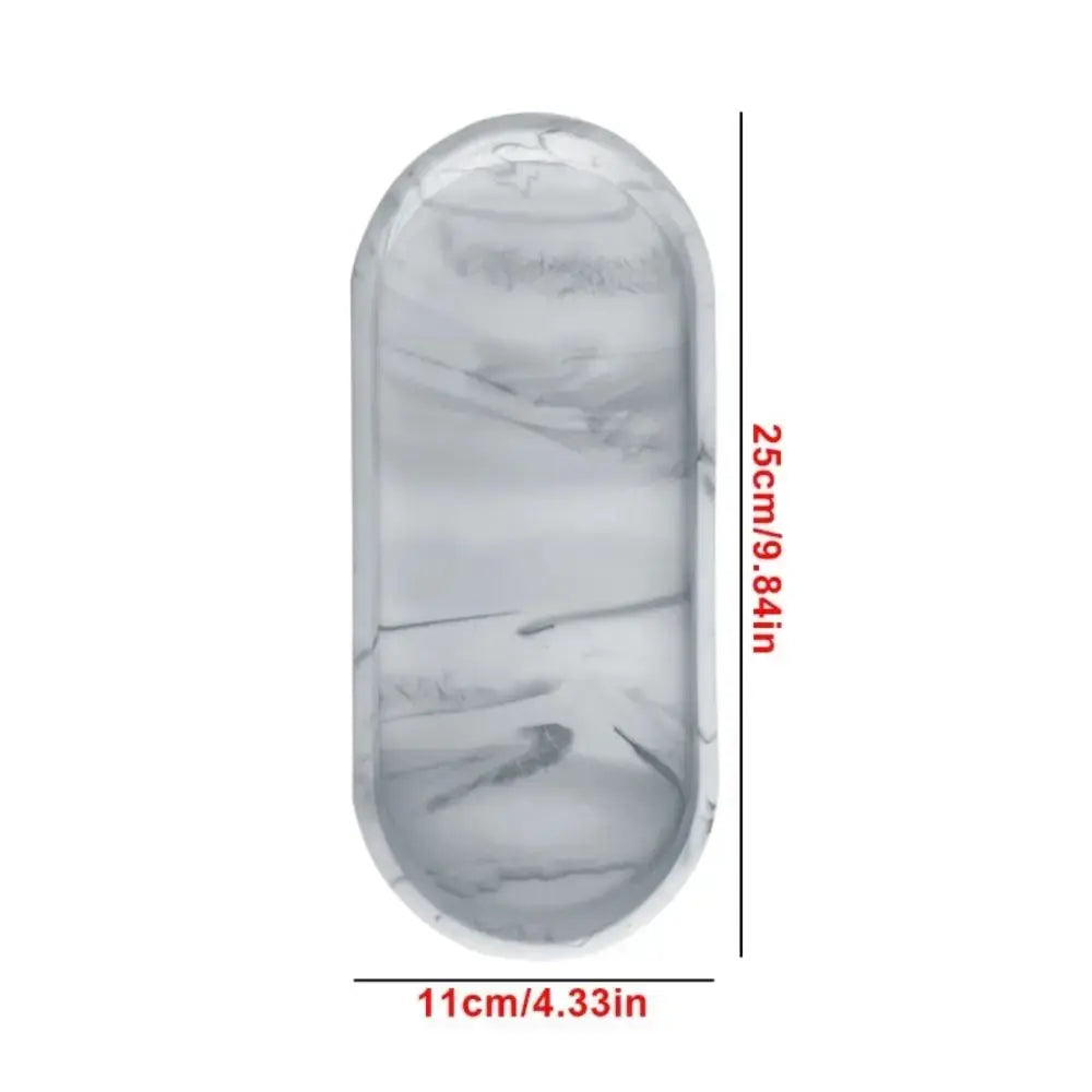 The Marble Tray — Oval Silicone Vanity & Countertop Organizer Tray
