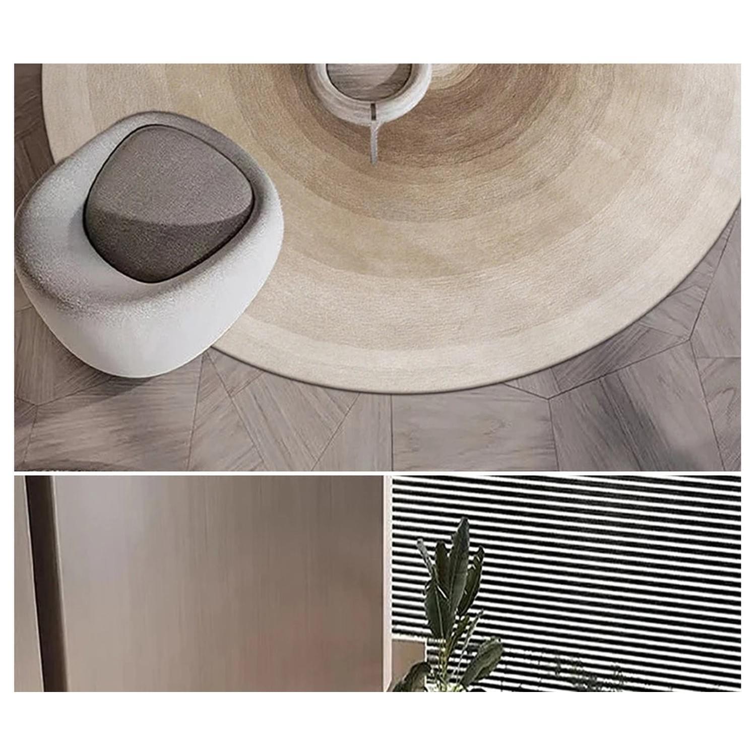 Round Gradient Area Rug — Machine Washable Non-Slip Floor Mat for Living Room & Bedroom