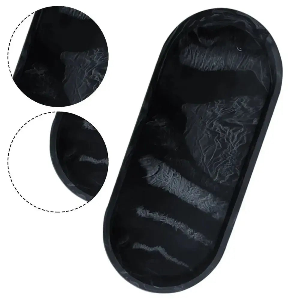 The Marble Tray — Oval Silicone Vanity & Countertop Organizer Tray