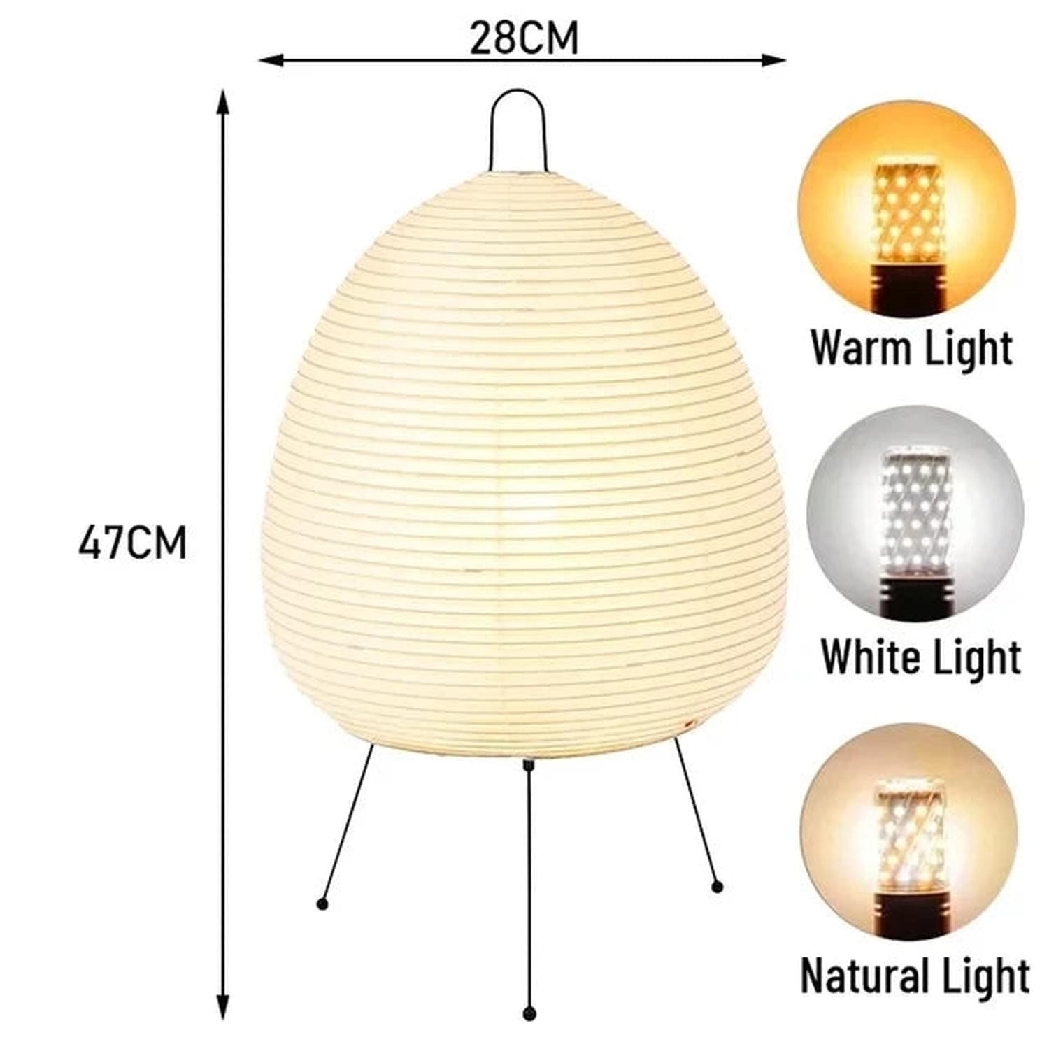 Wabi-Sabi Rice Paper Floor Lamp – Noguchi Style