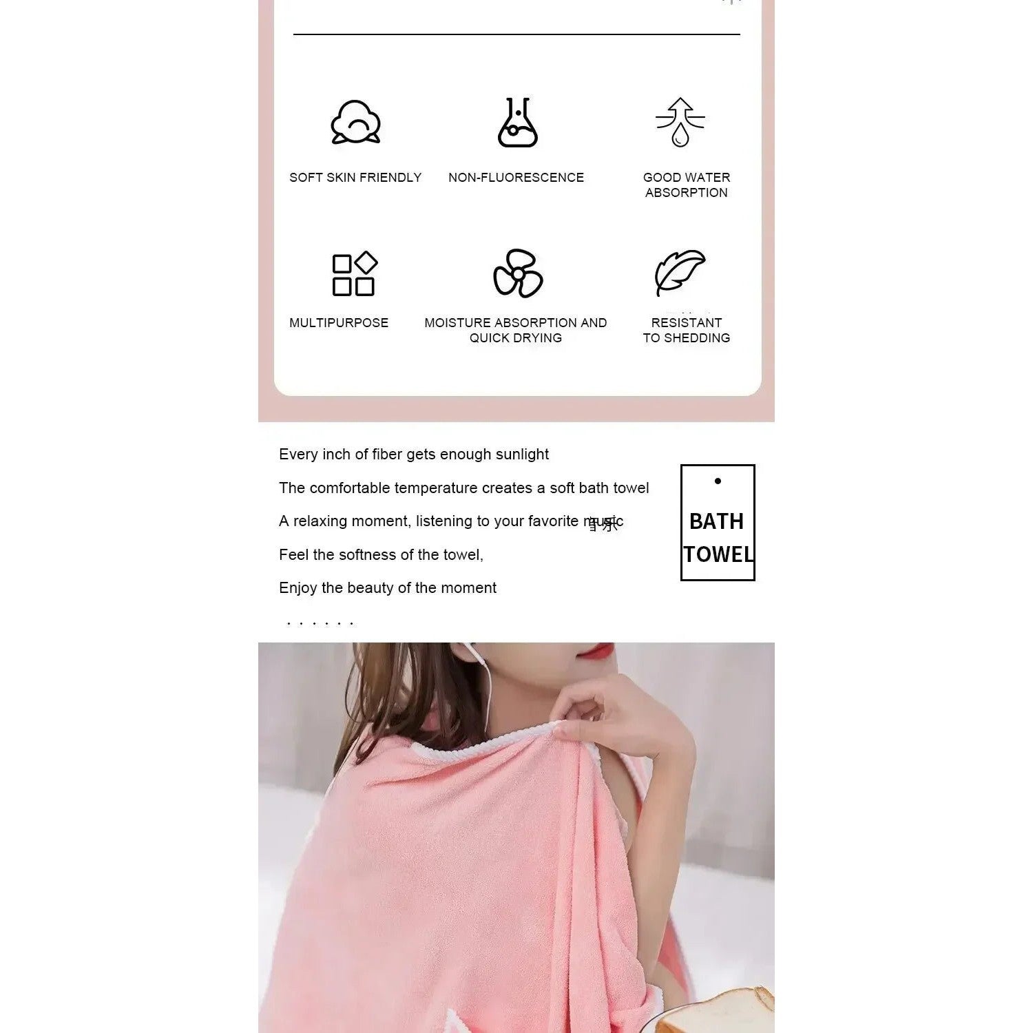 Wrap & Go — Wearable Fast-Dry Bath & Beach Towel (140×85cm)