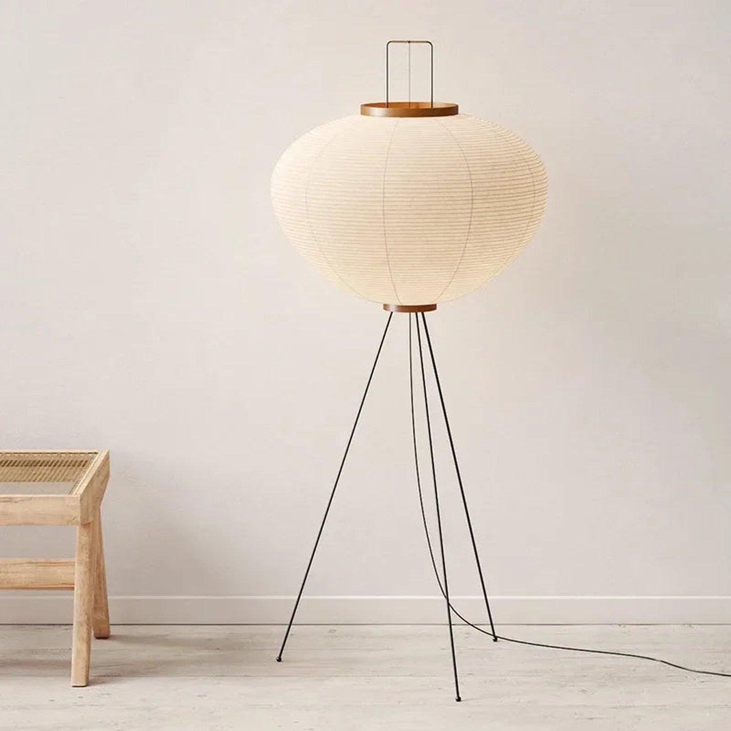 Wabi-Sabi Rice Paper Floor Lamp – Noguchi Style