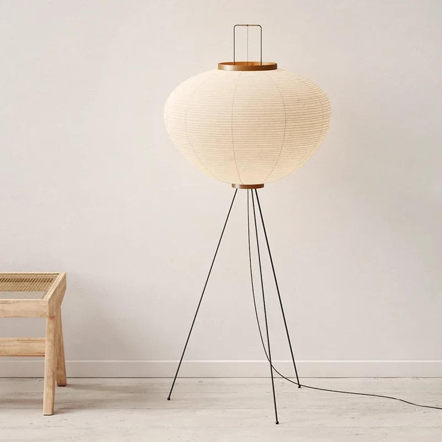 Wabi-Sabi Rice Paper Floor Lamp – Noguchi Style