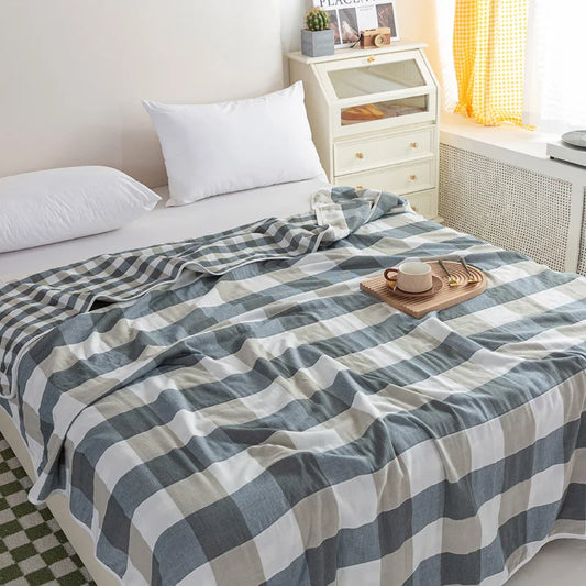 Cotton Gauze Summer Quilt — Plaid