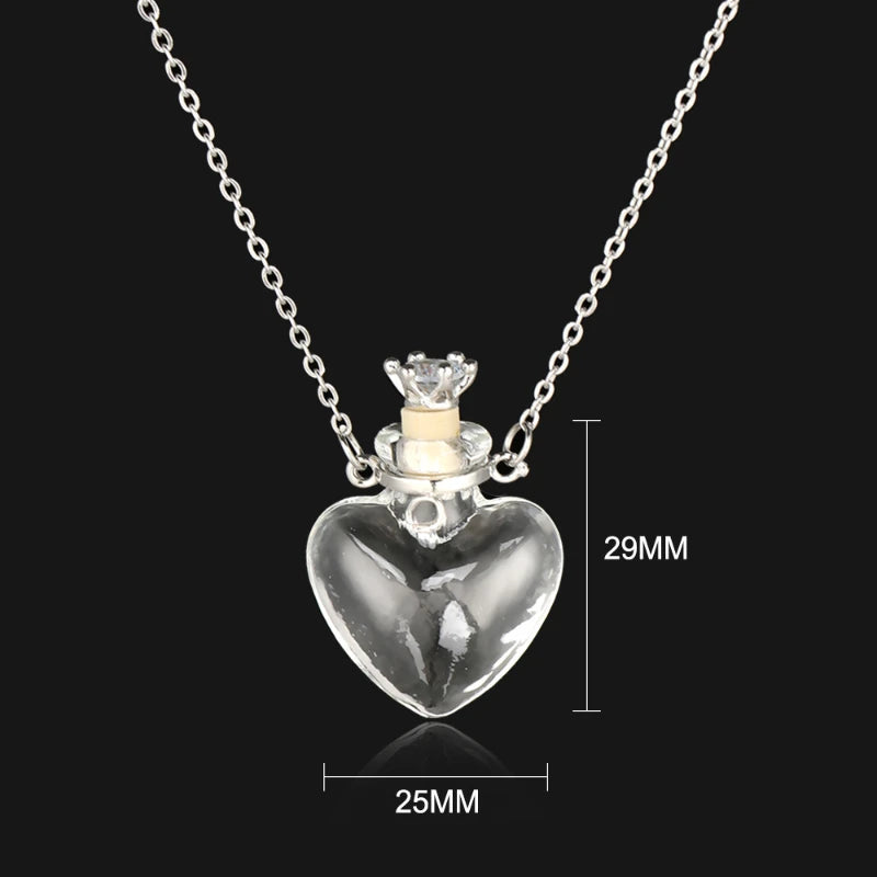 Fashion Glass Perfume Essential Oil Bottle Pendants DIY Women&