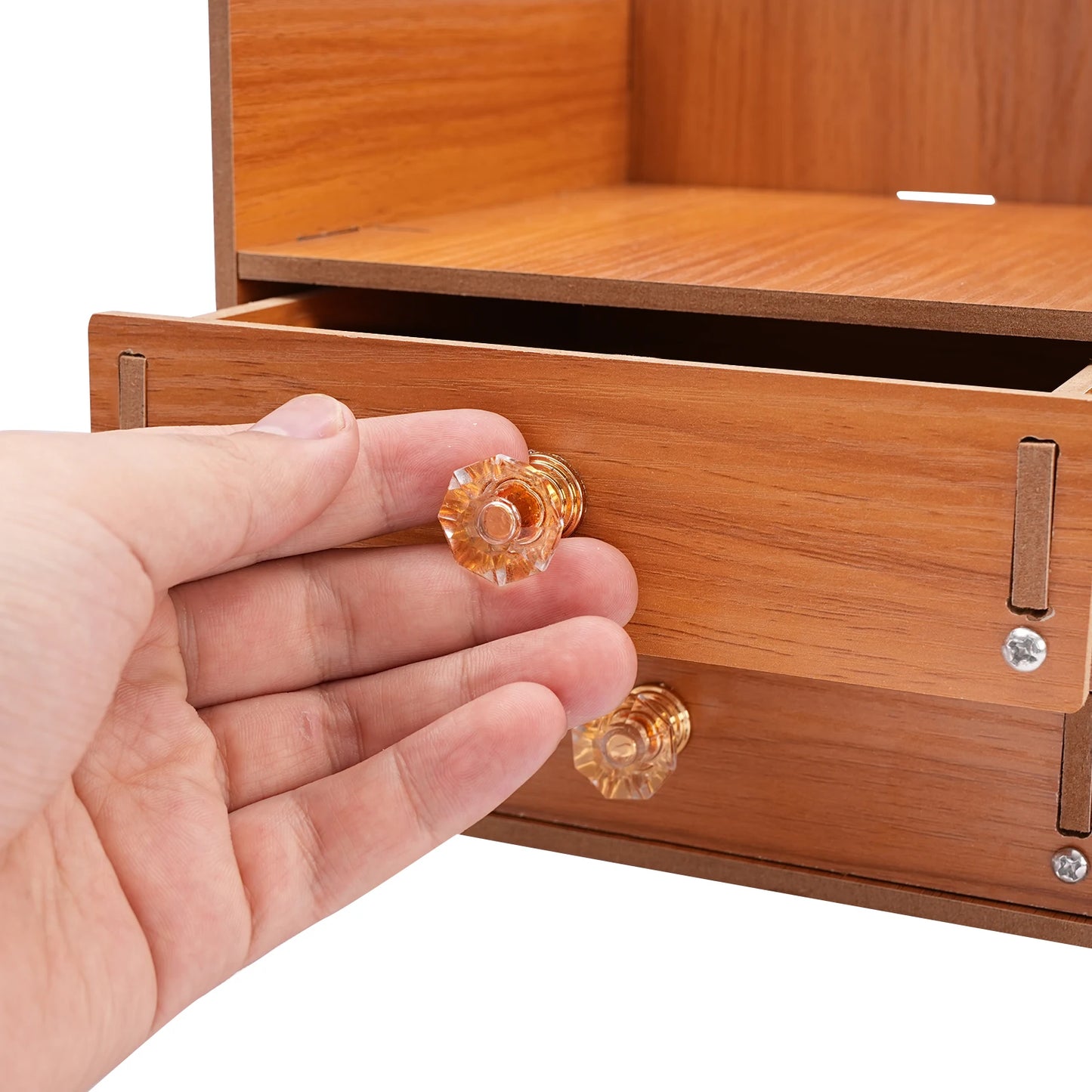 Lift, Store, Organise — Monitor Stand with Drawers, Key Hook & Phone Holder