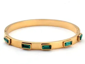 Stainless Steel Crystal Cuff Bracelet Bangle