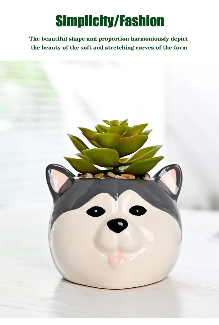 The Little Character — Ceramic Animal Succulent & Plant Pot for Desk or Shelf