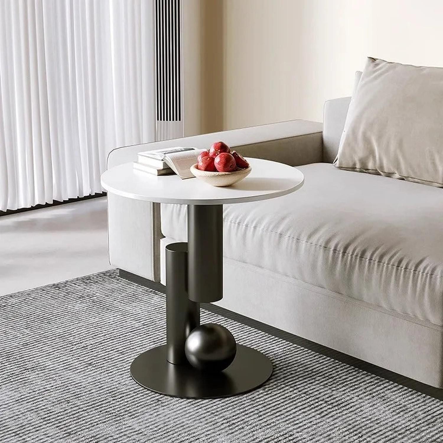 Round Metal Side Table — Modern Moroccan Coffee & Sofa Table