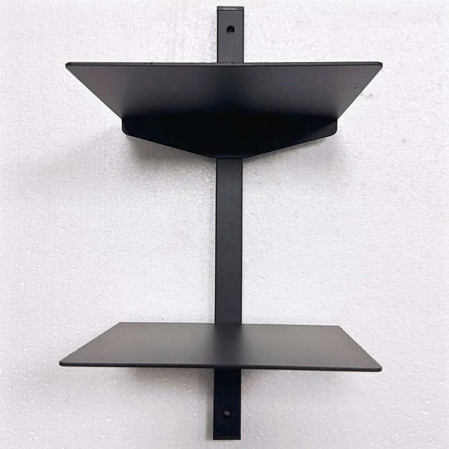 Modern Metal 2-Tier Bookshelf — Minimalist Wall Bookcase