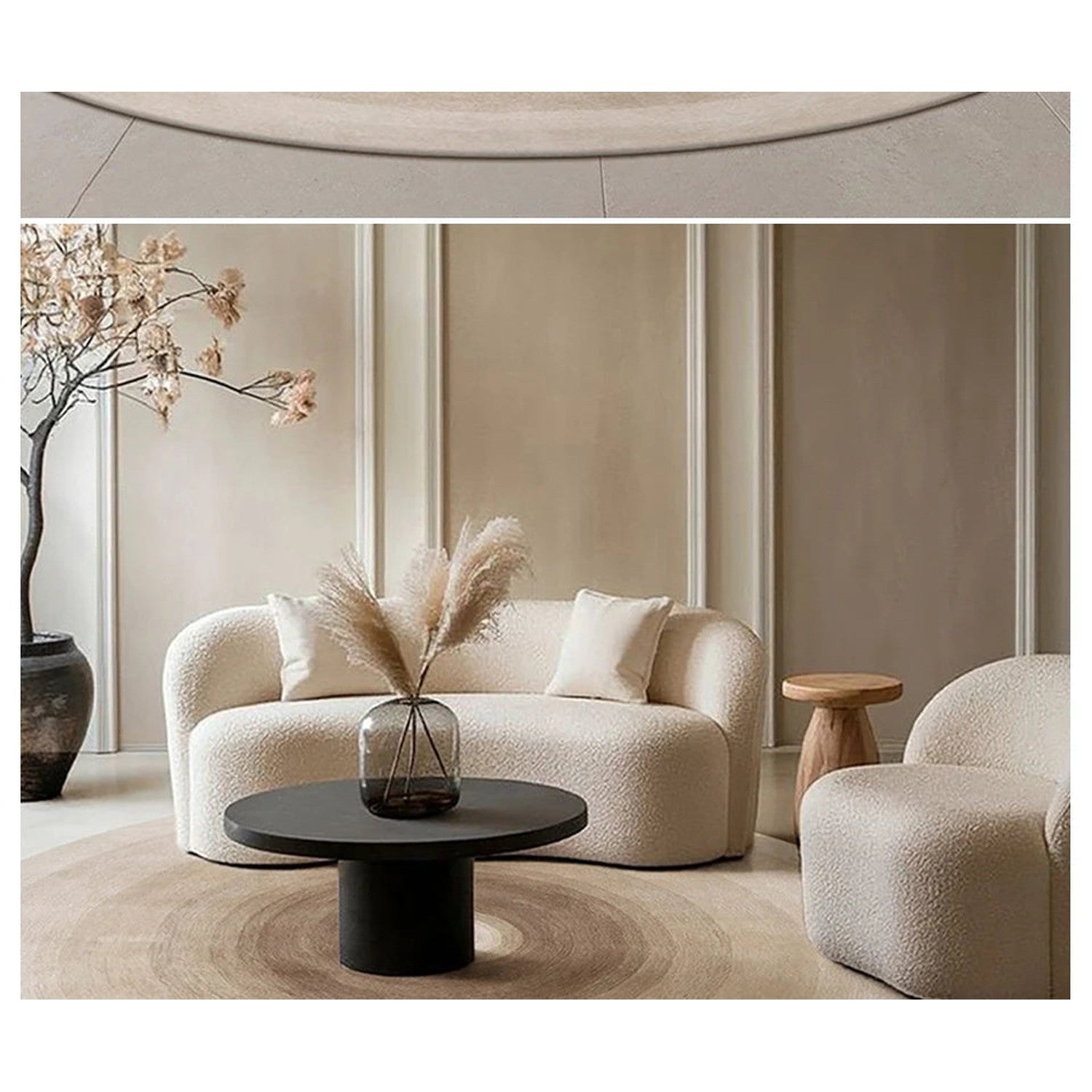 Round Gradient Area Rug — Machine Washable Non-Slip Floor Mat for Living Room & Bedroom