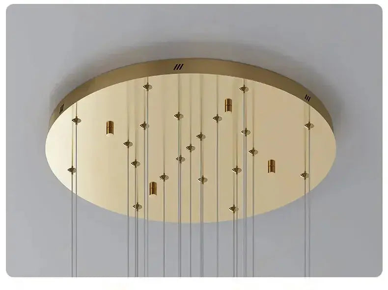 Golden Branch Staircase Chandelier — Multi-Light Pendant for Duplex & Statement Spaces Jonine&