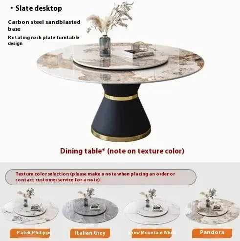 Round Sliding Table Luxury Table Stainless Steel Kitchen Islands Transparent Mesa Comedor Garden Furniture Sliding Dining Wash Jonine&