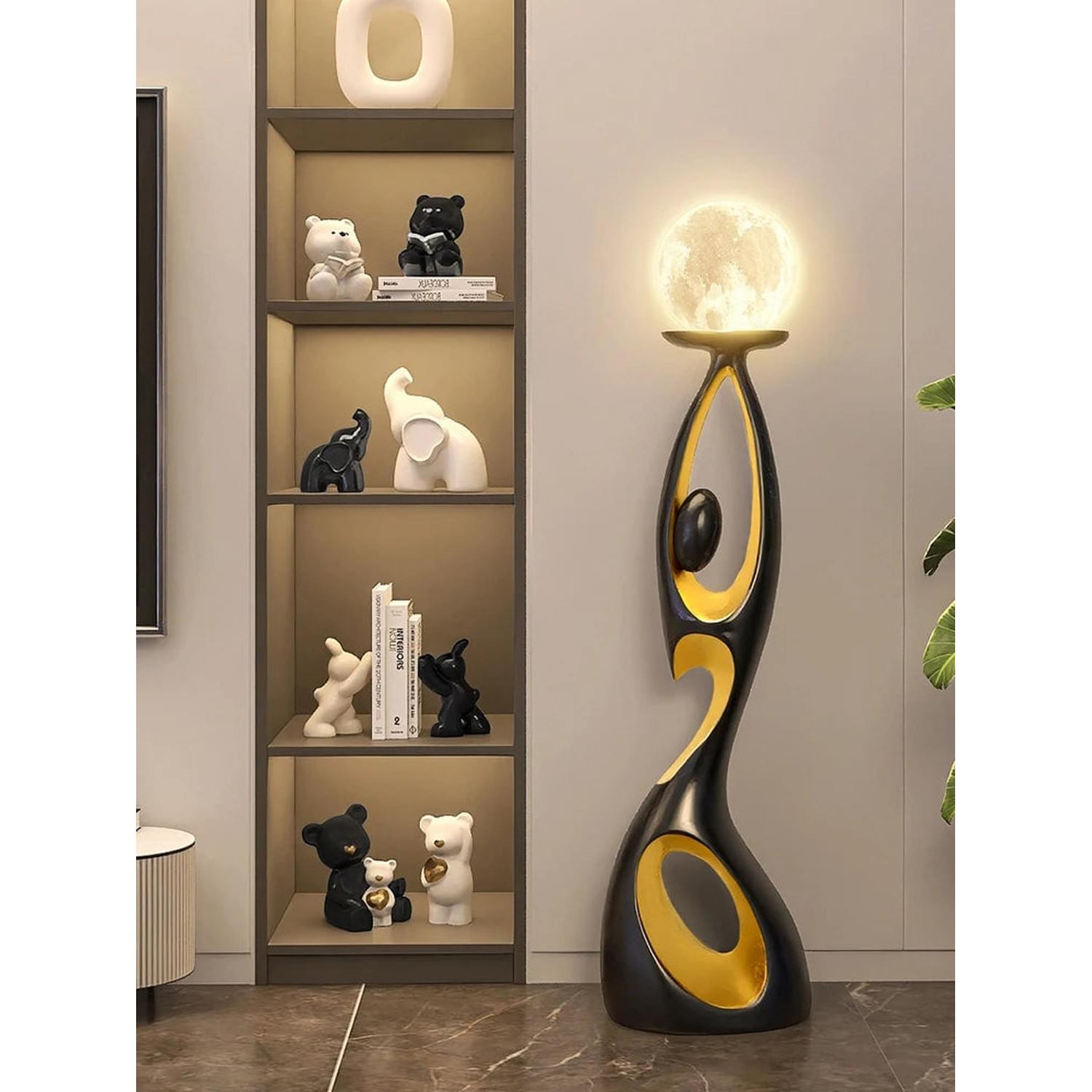 Movement Frozen in Time — Resin Floor Sculpture with Ambient Light