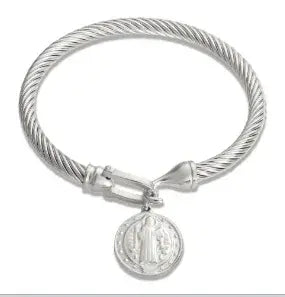 Stainless Steel Crystal Cuff Bracelet Bangle